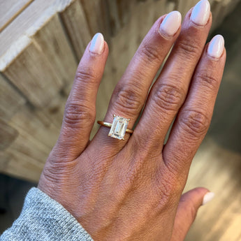 Emerald Lab Grown Diamond 14k Gold Engagement Ring
Diamond Daughters
