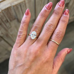 3.21 CT Oval Lab Grown Diamond Solitaire Engagement Ring