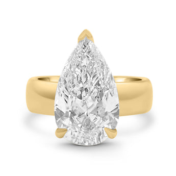 Di Bella | 14k Yellow Gold Custom Engagement Ring - Lab Grown Diamonds, Moissanite Front View