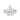 Gabby | Pear cut Moissanite Chevron Engraved Two Round Diamond 14k White Gold Engagement Ring - Diamond Daughters, Front View