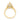Gabby | Pear cut Moissanite Chevron Engraved Two Round Diamond 14k Yellow Gold Engagement Ring - Diamond Daughters, Top View