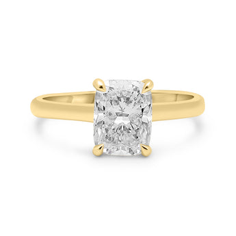 Aimee| Marquise Milgrain Accent Stone 14K Yellow Gold Engagement Ring - Diamond Daughters, Side View