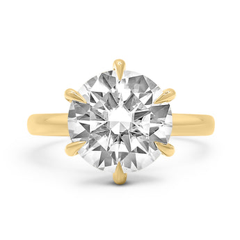 Agnes Round Moissanite 14K Yellow Gold Engagement Ring
Diamond Daughters
Front View