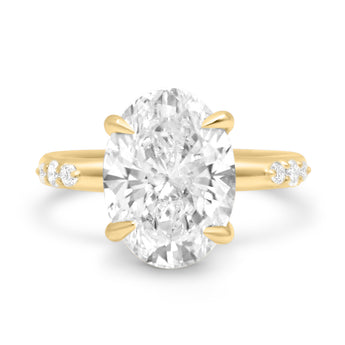 Jo | 14K Yellow Gold Engagement Ring - Lab Grown Diamonds, Moissanite Front View