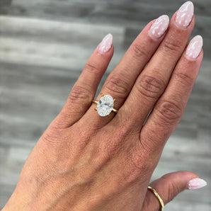 3.58CT Oval Lab Grown Diamond Solitaire Engagement Ring