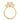 top side view 14k yellow gold custom 3 stone engagement ring