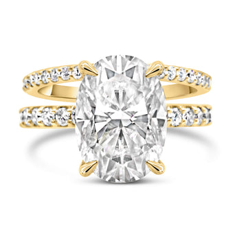Alli May | Oval Split Shank Pave 14K YellowGold Engagement Ring - Diamond Daughters, Front View
