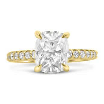 Ally| Elongated Cushion 14k Yellow Gold Moissanite Engagement Ring
Diamond Daughters
Front View