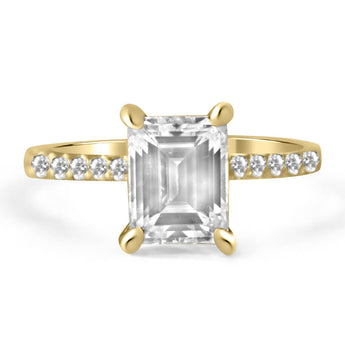 Ally | Emerald Moissanite 14k Yellow Gold Engagement Ring
Diamond Daughters
Front View
