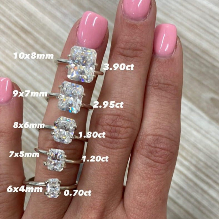 Ally | Radiant Moissanite Engagement Ring - Diamond Daughters