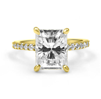 Ally | Radiant Moissanite 14k Yellow Gold Engagement Ring
Diamond Daughters
Front View