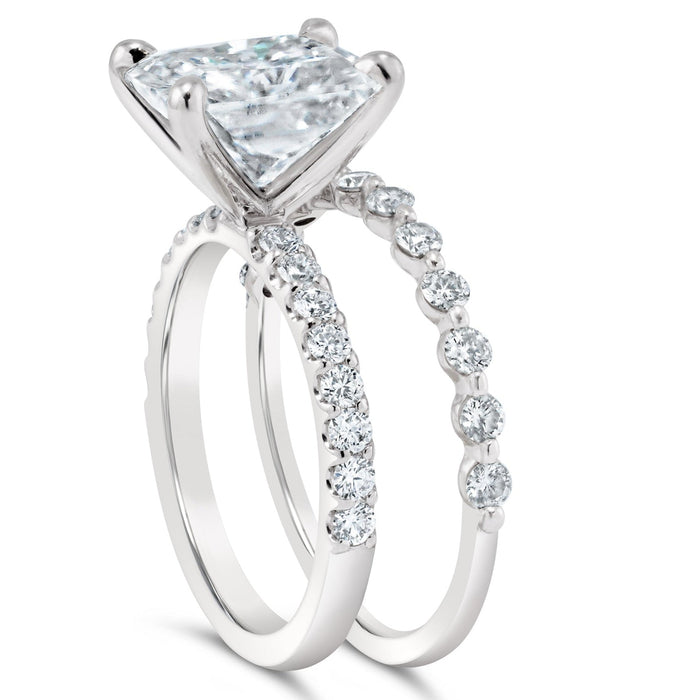 Ally | Radiant Moissanite Engagement Ring Set - Diamond Daughters