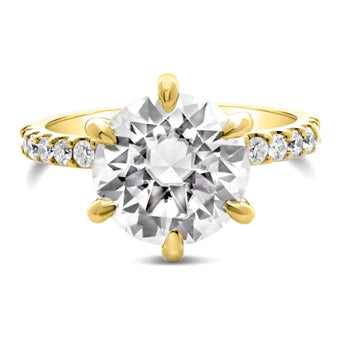 Ally | Round Moissanite 14k Yellow Gold Engagement Ring
Diamond Daughters
Front View