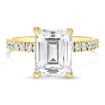 Angela | Emerald Moissanite 14k Yellow Gold Engagement Ring
Diamond Daughters
Front View