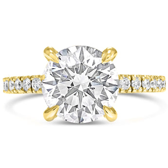 Angela | Round Moissanite 14k Yellow Gold Engagement Ring
Diamond Daughters
Front View