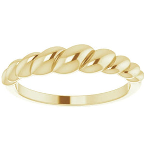 Camila | Twisted 14K Yellow Gold Wedding Band - Diamond Daughters, Front View