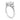 Megan | Emerald Moissanite Four Accent Stones 14K White Gold Engagement Ring - Diamond Daughters, Top Side View