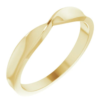 Noa | Twisted 14K Yellow Gold Wedding Band - Diamond Daughters, Top Side View