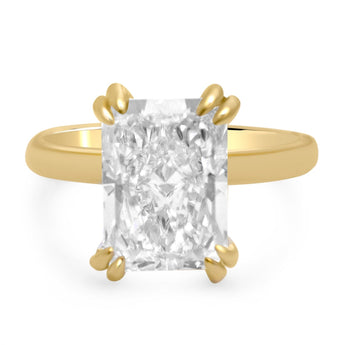 Radiant Double Claw Prong Moissanite Solitaire Engagement Ring - Diamond Daughters