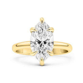 Rose
Marquise Moissanite 14K Yellow Gold Engagement Ring Diamond Daughters, front view