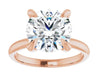 1.59 CT Round Lab Grown Diamond Solitaire 14K Rose Gold Engagement Ring - Diamond Daughters, Front View