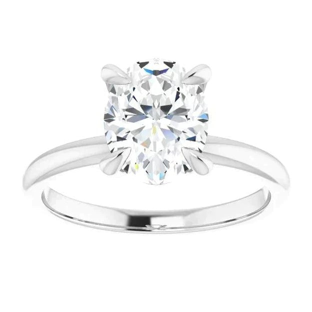 1.71 CT Oval Lab Grown Diamond Solitaire Engagement Ring - Diamond Daughters