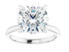 2.36 CT Round Lab Grown Diamond Solitaire 14K White Gold Engagement Ring - Diamond Daughters, Front View