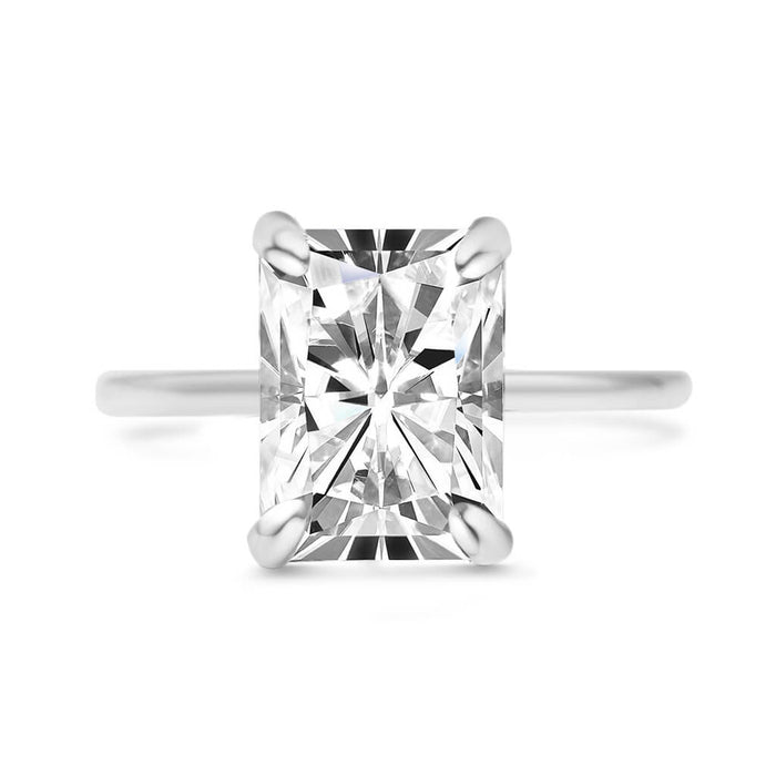 2.06CT Radiant Lab Grown Diamond Solitaire 14K White Gold Engagement Ring - Diamond Daughters, Front View