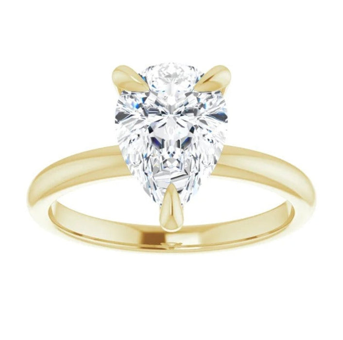 2.56 CT Pear Lab Grown Diamond Solitaire Engagement Ring - Diamond Daughters