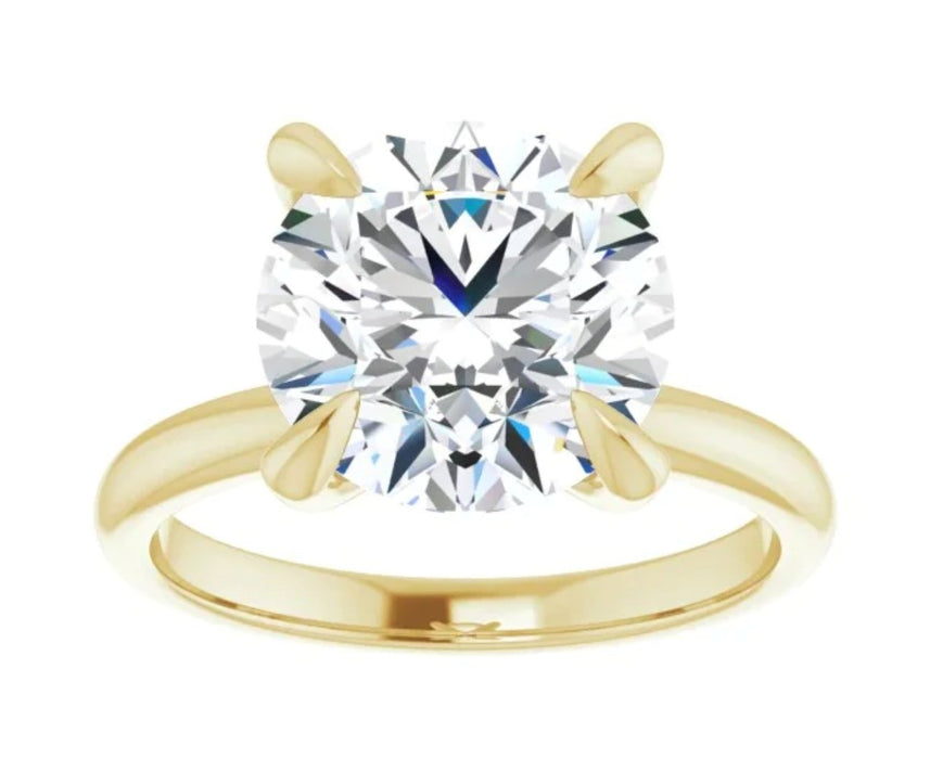 3.05CT Round Lab Grown Diamond Solitaire 14K Yellow Gold Engagement Ring - Diamond Daughters, Front View