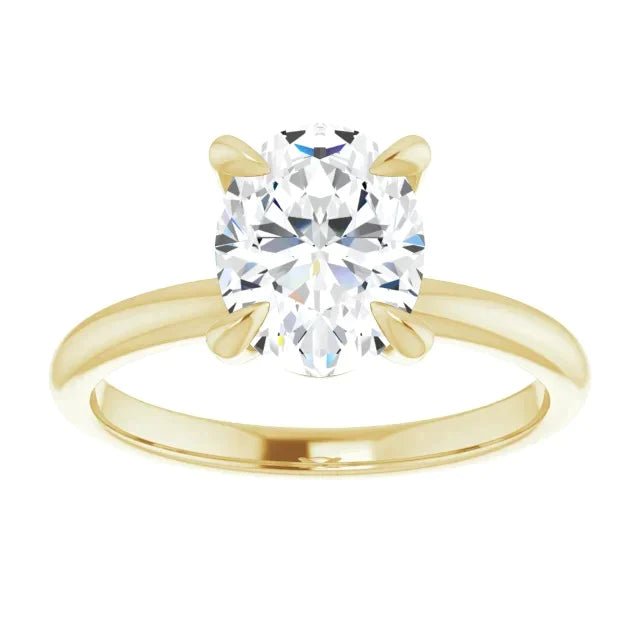 3.00 CT Oval Lab Grown Diamond Solitaire Engagement Ring - Diamond Daughters