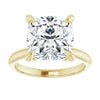 3.01CT  Square Cushion Lab Grown Diamond Solitaire 14K Yellow Gold Engagement Ring - Diamond Daughters, Front View