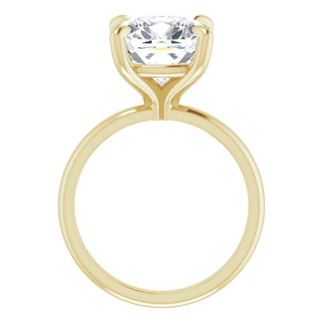 3.01CT  Square Cushion Lab Grown Diamond Solitaire 14K Yellow Gold Engagement Ring - Diamond Daughters, Top View