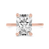 3.03CT Radiant Lab Grown Diamond Solitaire 14K Rose Gold Engagement Ring - Diamond Daughters, Front View