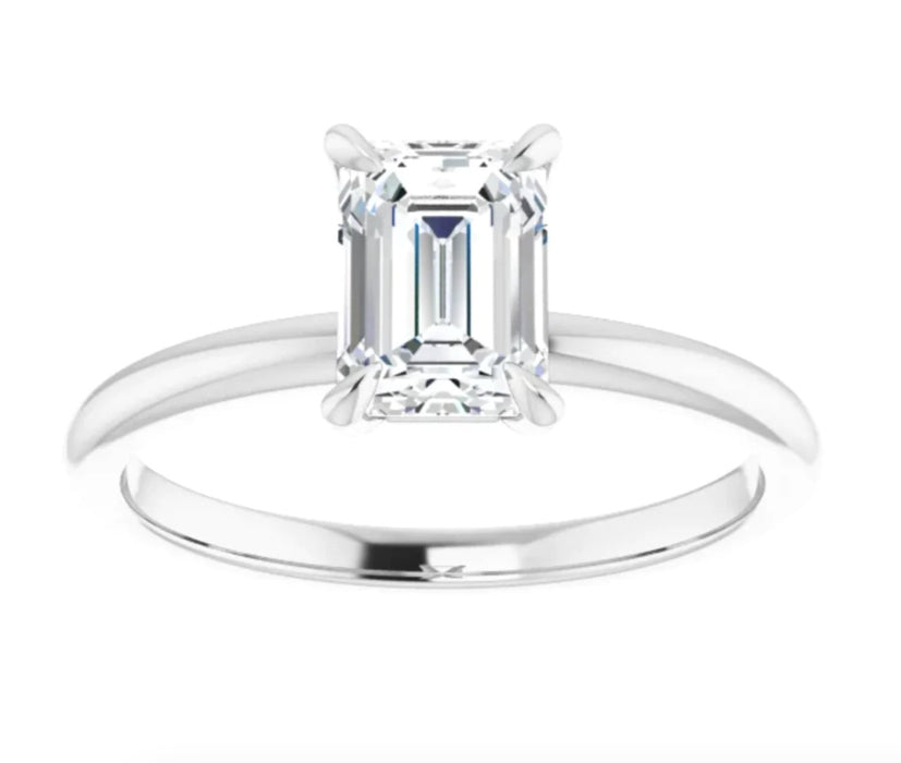 3.09 CT Emerald Lab Grown Diamond Solitaire Engagement Ring - Diamond Daughters