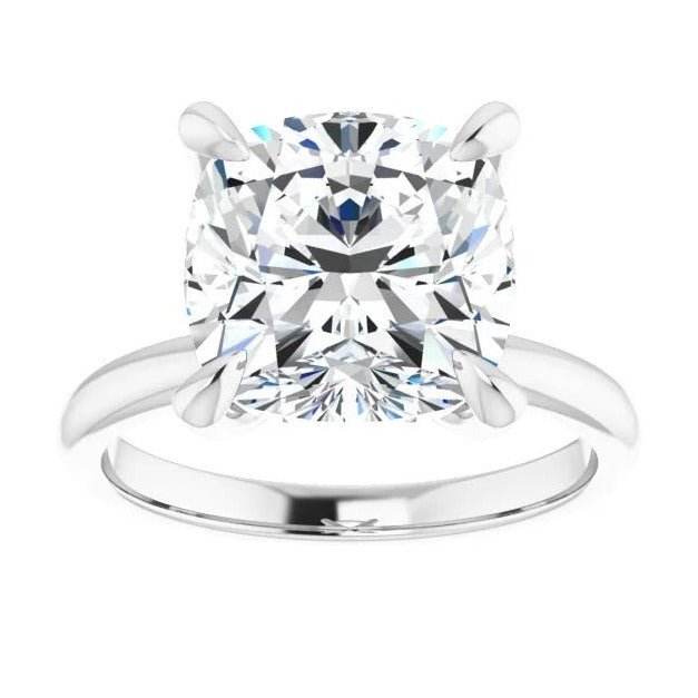 3.89CT Cushion Lab Grown Diamond Solitaire Engagement Ring - Diamond Daughters