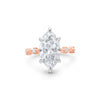 Alyssa | Marquise Moissanite Hidden Halo Accent Stone 14k Rose Gold Engagement Ring - Diamond Daughters, Front View