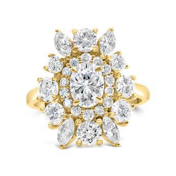 front view 14k gold custom engagement ring