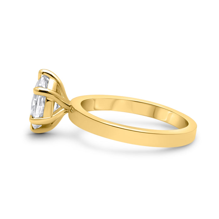 Tammy | Oval Moissanite Solitaire 14K Yellow Gold Engagement Ring - Diamond Daughters, Side View