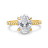 Madison | Oval Cathedral Pedal Gallery Pave 14k Yellow Gold Engagement Ring - Diamond Daughters, Front View