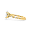 Madison | Oval Cathedral Pedal Gallery Pave 14k Yellow Gold Engagement Ring - Diamond Daughters, Side View