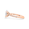 Madison | Oval Cathedral Pedal Gallery Pave 14k Rose Gold Engagement Ring - Diamond Daughters, Front View