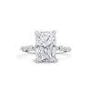 Courtney | Radiant Accent Stone Hidden Halo 14K White Gold Engagement Ring - Diamond Daughters, Front View