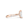 Courtney | Radiant Accent Stone Hidden Halo 14K Rose Gold Engagement Ring - Diamond Daughters, Side View