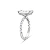 Courtney | Radiant Accent Stone Hidden Halo 14K White Gold Engagement Ring - Diamond Daughters, Top Side View