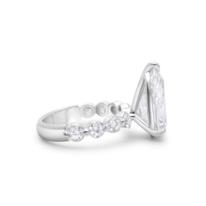 Kerlin | Pear Moissanite Shank Accent Stone 14k White Gold Engagement Ring - Diamond Daughters, Side View