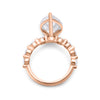 Kerlin | Pear Moissanite Shank Accent Stone 14k Rose Gold Engagement Ring - Diamond Daughters, Top View