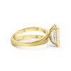 Grace | Radiant Cut Moissanite Bezel Half Split Shank 14k Yellow Gold Engagement Ring - Diamond Daughters, Side View