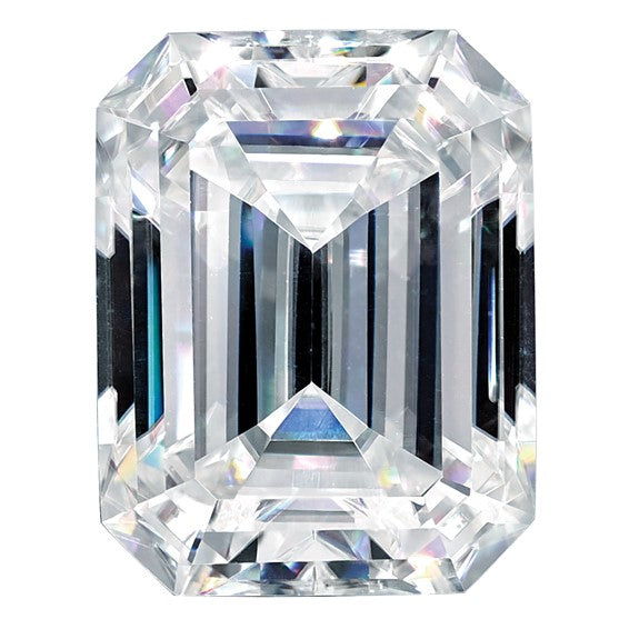 Emerald Cut Moissanite, Top View