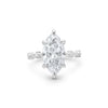 Alyssa | Marquise Moissanite Hidden Halo Accent Stone 14k White Gold Engagement Ring - Diamond Daughters, Front View